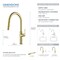 Kibi Fusion-T  Single Handle Pull Down Kitchen Sink Faucet - Brushed Gold KKF2018BG - alternate 7
